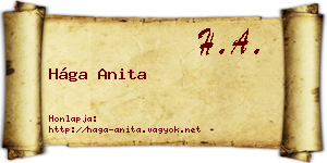 Hága Anita névjegykártya